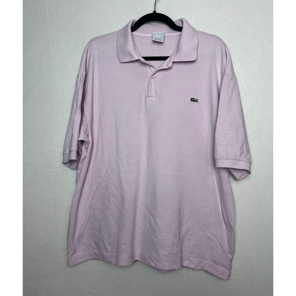 Lacoste Men's Short Sleeve Pink Cotton Polo Size 8 3XL Crocodile Logo
